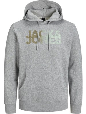 Jack & Jones 12243927 Coshady Sweat Hood Onu Yazı Baskılı Kapusonlu Sweat