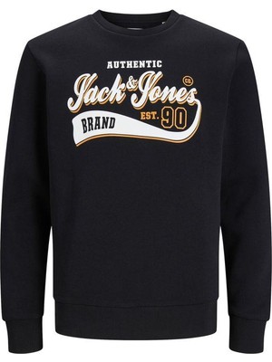 Jack & Jones 12248394 Jj Logo Yazı Baskılı 0 Yaka 2 Iplık Sardonlu Sweat