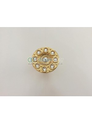 Dizaynaks Swarovski Taşlı Tekli Mini Altın