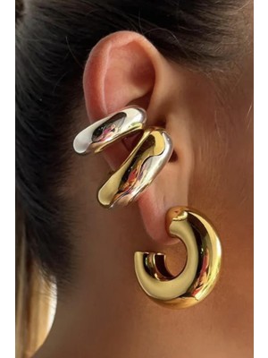 New Obsessions Chunky Boru Büyük Kıkırdak Küpe Tek Parça