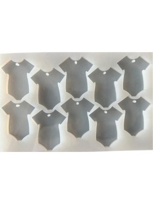 Depposite Epoksi Delikli Bebek Kıyafeti Anahtarlık ve Kolye Silikon Kalıbı