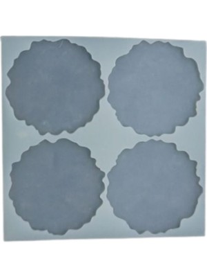 Depposite Epoksi Reçine Geode Bardak Altlığı Kalıbı 4 Lü