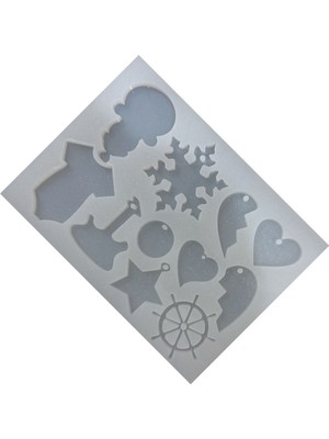Depposite Epoksi Reçine Karışık Kolye Anahtarlık ve Magnet Kalıbı Model 4