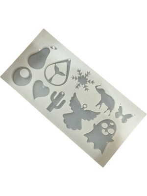 Depposite Epoksi Reçine Karışık Kolye Anahtarlık ve Magnet Kalıbı Model 5