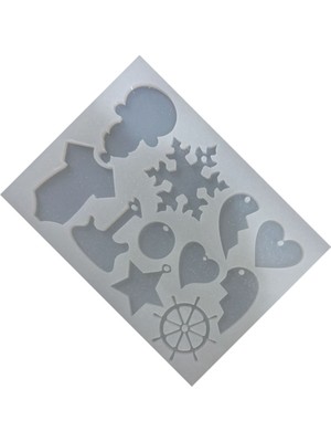 Depposite Epoksi Reçine Karışık Kolye Anahtarlık ve Magnet Kalıbı Model 4