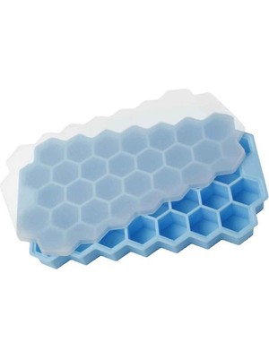 Depposite Kapaklı Petek 37 Delik Buz Küpü Tepsisi Silikon 20.5X12 cm