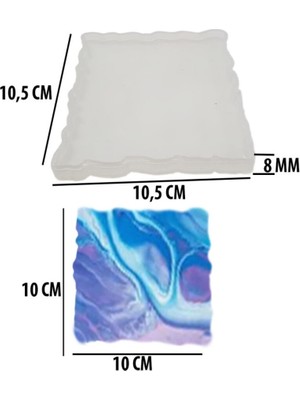 Depposite Epoksi Silikon Kalıp Magnet Geode Kare 10 cm