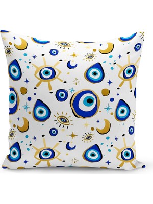Nazar Serisi Çift Tarafı Dijital Baskılı Kırlent Kılıfı (Evil Eye Cushion Cover)