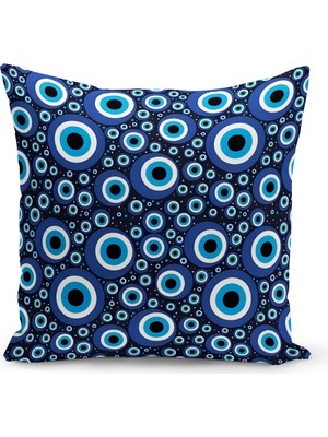 Bertille Home Nazar Serisi Çift Tarafı Dijital Baskılı Kırlent Kılıfı (Evil Eye Cushion Cover)