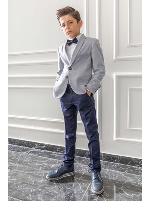 Nexactive Çocuk Genç Mevsimlik Takım Elbise Mezuniyet Balo Bayramlık Düğünlük Damatlık Seti 4'lü NX-5022