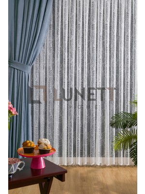 Lunett Home Kullanıma Hazır Indigo Rengi Sık Pile 1x3 Dikim Fon Perde Tek Kanat 9197