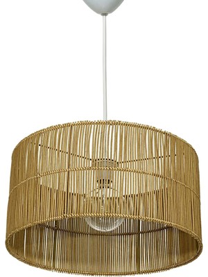 Turkish Belkıs Rattan, Bambu, Hasır Sarkıt Avize Çap: 40 cm Yükseklik: 22 cm