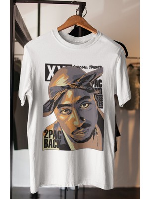 Fuddy Moda Unisex 2Pac Back Baskılı T-Shirt Oversize