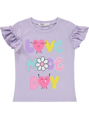 Civil Girls Kız Çocuk T-Shirt 2-5 Yaş Nazik Lavanta