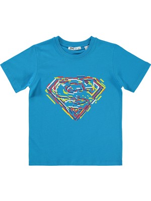 Superman Erkek Çocuk T-Shirt 10-13 Yaş Koyu Turkuaz
