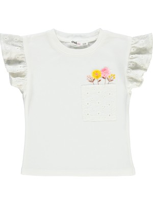 Civil Girls Kız Çocuk T-Shirt 2-5 Yaş Ekru