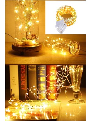 Ddpest Hn- Pil Ile Çalışan Dekoratif 10 Metre Peri LED Işık Sarı Işık Çok Amaçlı Aydınlatma Piller Dahil