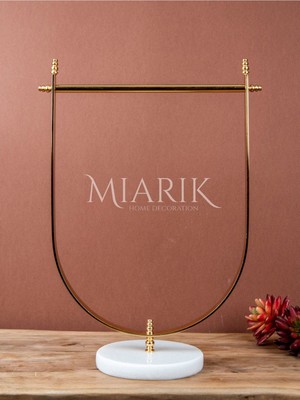 Miarik Design Mermer Tabanli Pirinç El Havluluk Gold