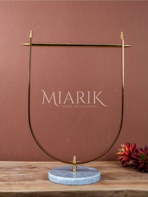 Miarik Design Mermer Tabanli Pirinç El Havluluk Gold