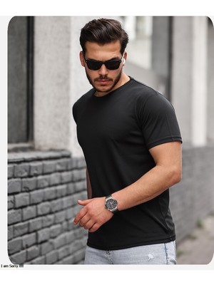 Spor Life Mens Style Mikro Sıfır Yaka T-Shirt