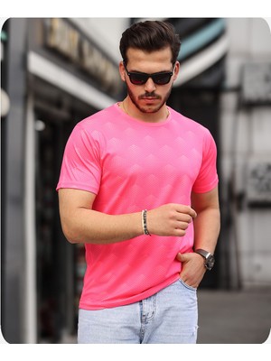 Spor Life Mens Style Sıfır Yaka Desenli Performans T-Shirt