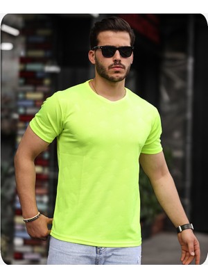 Spor Life Mens Style Sıfır Yaka Desenli Performans T-Shirt