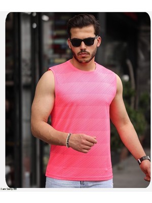 Spor Life Mens Style Mikro Baskılı Desenli Sporcu T-Shirt