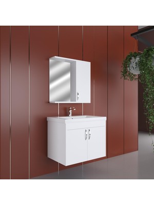 Ert Concept Star Kare Banyo Dolabı 65 cm Asma Beyaz