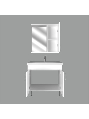 Ert Concept Star Kare Banyo Dolabı 65 cm Ayaklı Beyaz