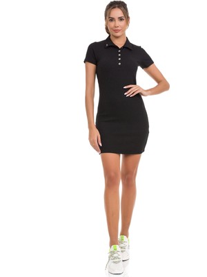 Cipo & Baxx WT362 Polo Yaka Triko Uzun Kadın Elbise