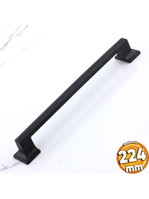 Badem10 Gama 224 mm Siyah Kulp Metal Mobilya Çekmece Dolabı Mutfak Dolap Kulpları Kapak Kulbu Kulpu 22.4 cm