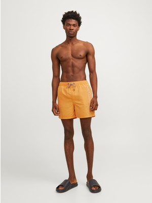 Jack & Jones Erkek Logo Baskılı Deniz Şortu - Fiji