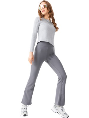 Domoda Yüksek Bel, Fitilli, Toparlayıcı Kaşkorse Ispanyol Fit And Flare Örme Tayt