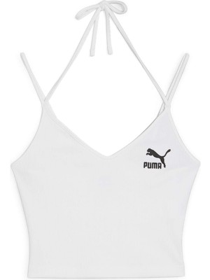 Puma Kadın Puma White Puma Classıcs Ribbed Crop Top Beyaz Kadın Crop