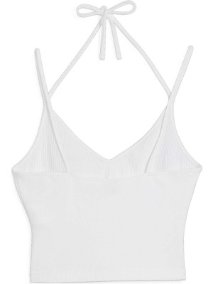 Puma Kadın Puma White Puma Classıcs Ribbed Crop Top Beyaz Kadın Crop