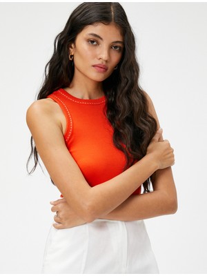 Koton Nakışlı Ribanalı Halter Yaka Atlet - 100. Yıla Özel