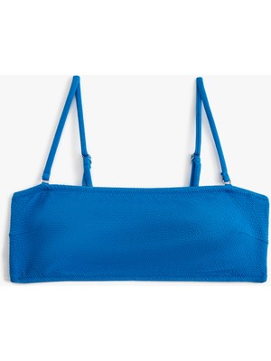 Koton Straplez Bikini Üstü Dokulu Çıkarılabilir Askılı Kaplı