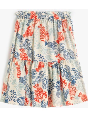 Koton Çiçekli Midi Etek Beli Lastikli