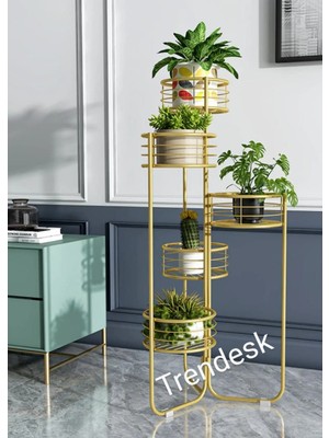 Trendesk Modern 6  Katlı Metal  Çiçeklik Saksı Standı Saksılık