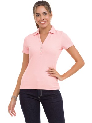 Cipo & Baxx Wt361 Çizgi Dokulu Düz Yaka Basic Kadın T-Shirt