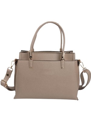 Bagacar 832 Bej Suni Deri Bayan Çapraz El ve Omuz Çantası