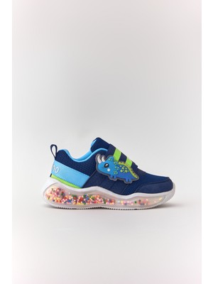 Mavi Erkek Bowie Baloncuk Toplu Işıklı Çocuk Sneaker