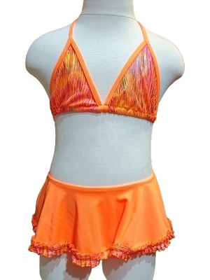 Granz 1-14 Yaş Kız Çocuk Turuncu Bikini 11-12 Yaş Turuncu