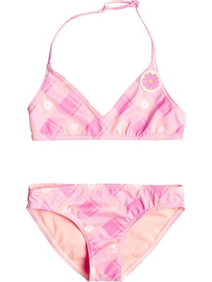 Roxy Flower Plaid Tri Çocuk Bikini Takımı