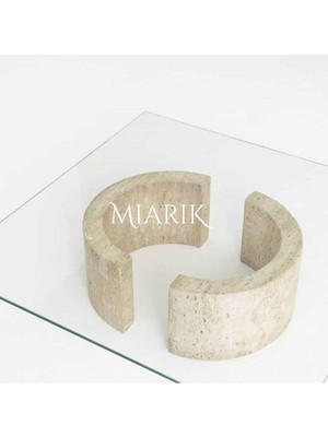 Miarik Design Traverten 2 Kabuk Ayaklı Orta Sehpa