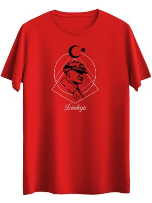 Çapıt Izindeyiz Baskılı Sıfır Yaka Kısa Kollu 19 Mayıs 29 Ekim T-Shirt