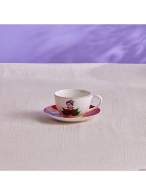 Karaca Frida Çay Fincanı ve Tabağı Kırmızı 220 ml