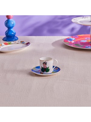Karaca Frida Kahve Fincanı ve Tabağı Mavi 90 ml