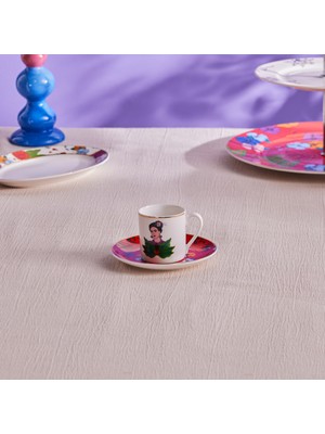 Karaca Frida Kahve Fincanı ve Tabağı Kırmızı 90 ml