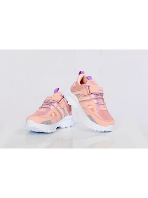 Almera Kids Kız Çocuk Rahat Taban Çırtlı Kolay Giyilir Renkli Günlük Yürüyüş ve Spor Ayakkabısı ALM600-K-VF